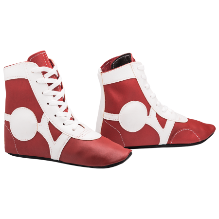Купить Обувь для самбо SM-0102, кожа, красный Rusco в Сурске 