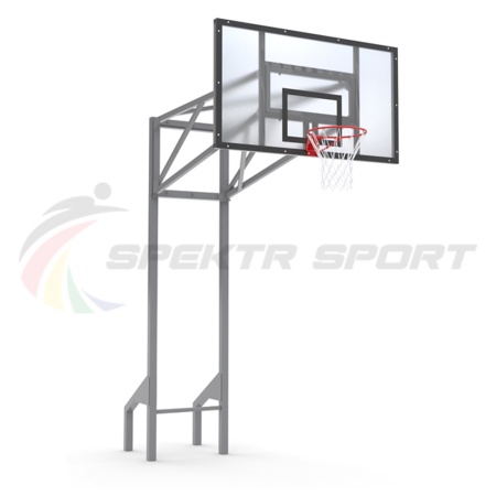 Купить Стойка баскетбольная уличная усиленная со щитом из оргстекла, кольцом и сеткой SP D 413 в Сурске 
