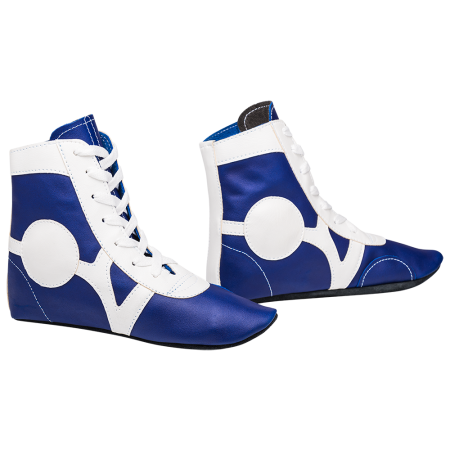 Купить Обувь для самбо SM-0102, кожа, синий Rusco в Сурске 