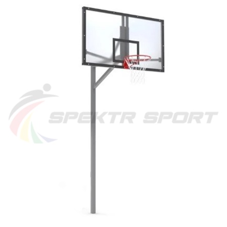 Купить Стойка баскетбольная уличная упрощенная со щитом из оргстекла, кольцом и сеткой SP D 412 в Сурске 