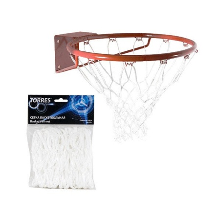 Купить Сетка баскетбольная Torres, нить 4 мм, белая в Сурске 