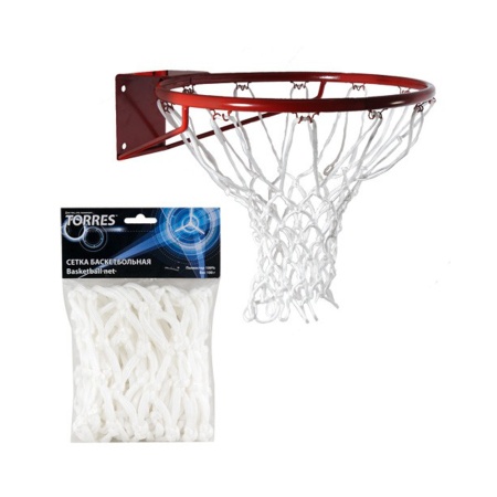 Купить Сетка баскетбольная Torres, нить 6 мм, белая в Сурске 